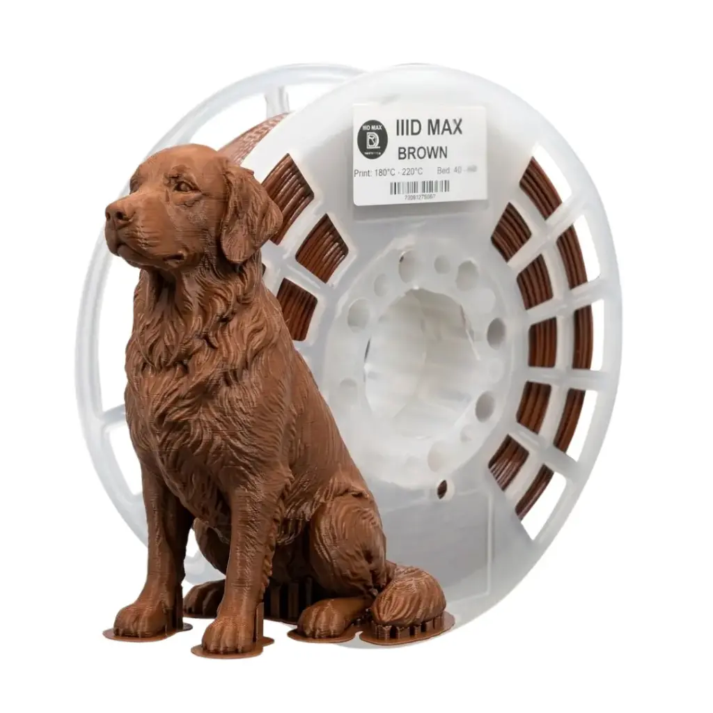 Filamento PLA IIID MAX Café Brown 1.75 mm para Impresión 3D