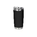 Vaso termico tipo Yeti negro de 20 oz de acero inoxidable con tapa transparente