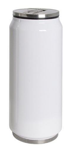 Lata Color Blanco de Acero Inoxidable de 17 oz con Pajilla para Sublimación