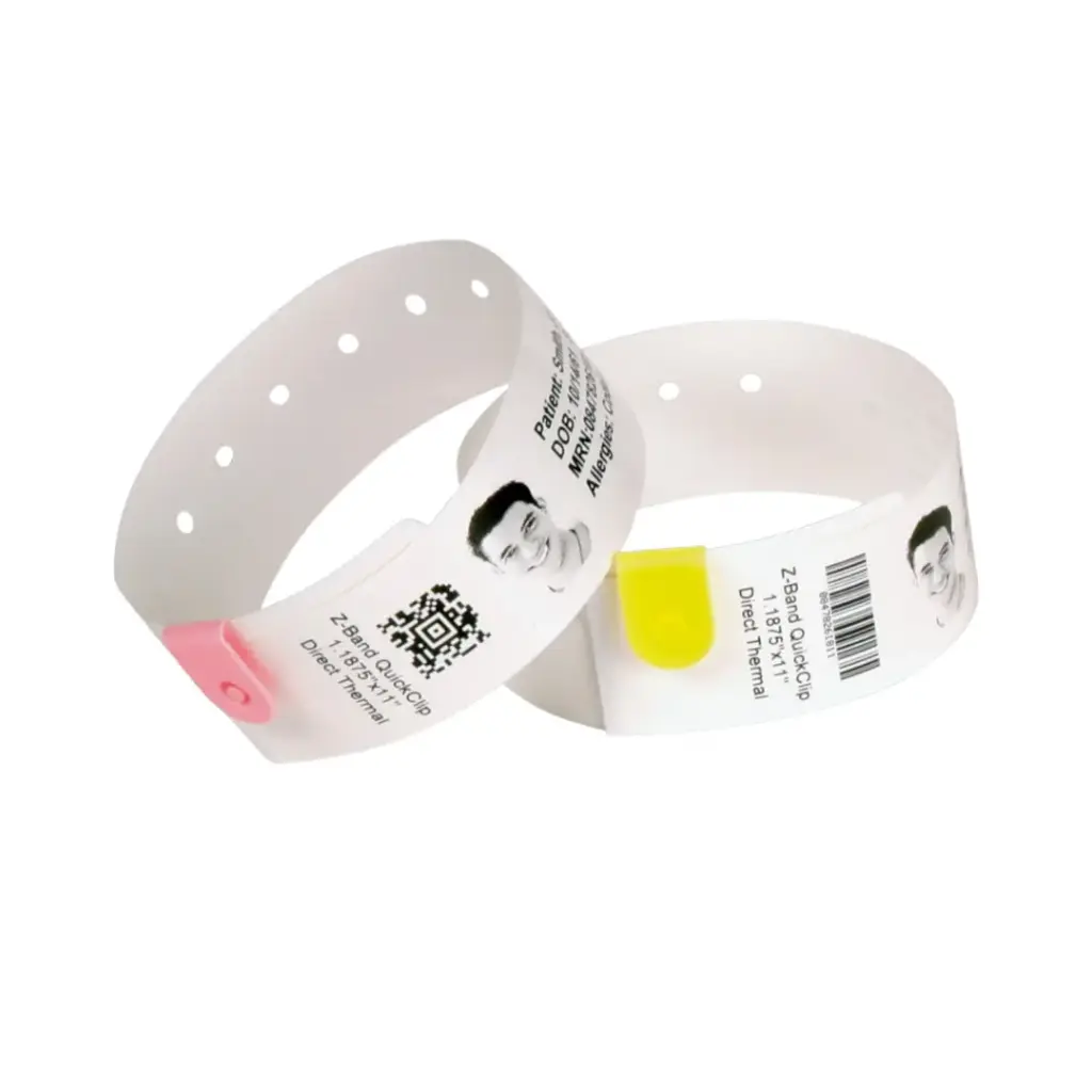 Brazalete Blanco de Polipropileno Zebra HC100 Z-Band Ultrasoft | Pulsera Hospitalaria Térmica Directa
