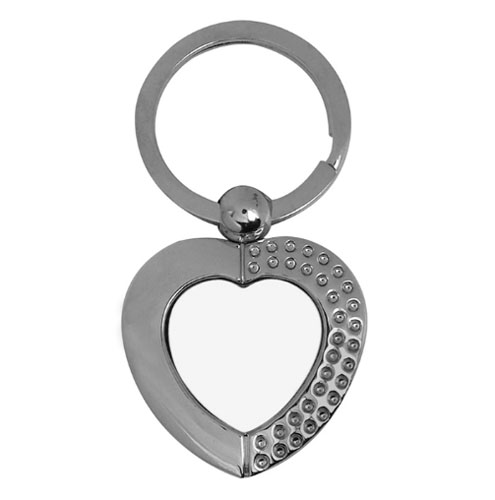 [SFS-G04H] Llavero Metálico con Forma de Corazón para Sublimación | Accesorio Personalizable