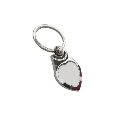 [SFS-G04_02] Llavero Metálico en Forma de Corazón para Sublimación y Grabado