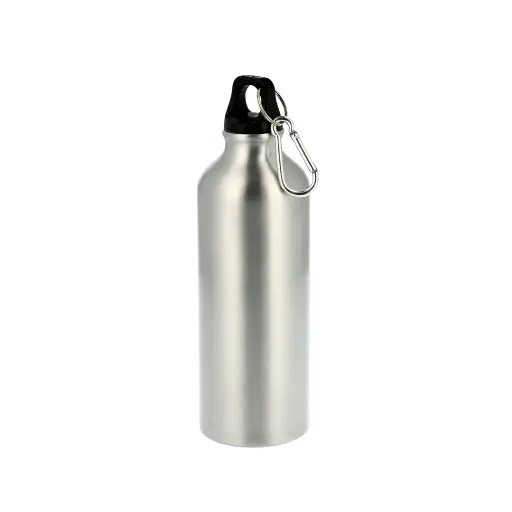 [1000501] Bote de Aluminio para Sublimar McKAKO 400 ml con Mosquetón (Plateado)