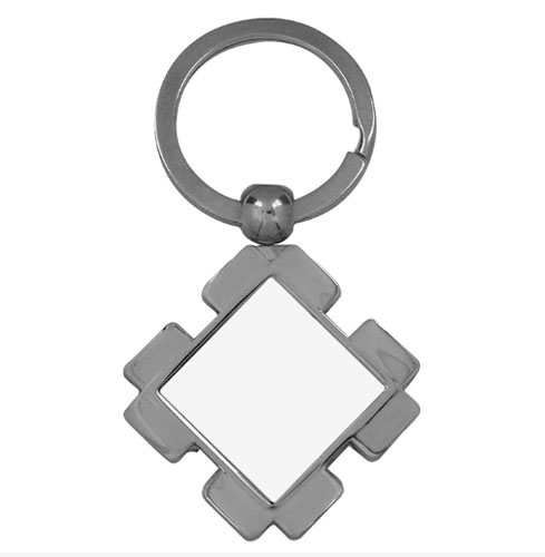 [1000602] Llavero Metálico con Forma de Diamante / Rombo para Sublimar