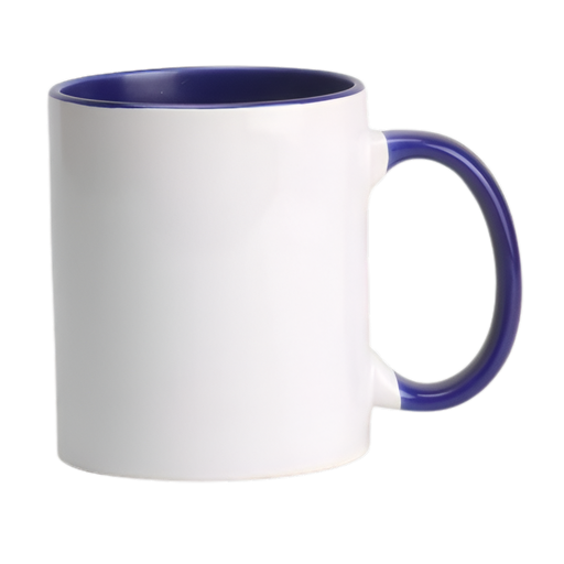[1000207] Taza de Cerámica para Sublimar Bicolor 11 oz (Fondo y Asa Azul Oscuro) McKAKO